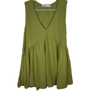 Free People Beach Sleeveless V Neck Baby Doll Tunic Blouse